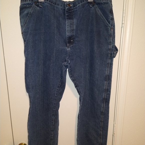 Wrangler Carpenter Blue Medium Wash Denim Jeans Men's sz 42x30. - Picture 1 of 7